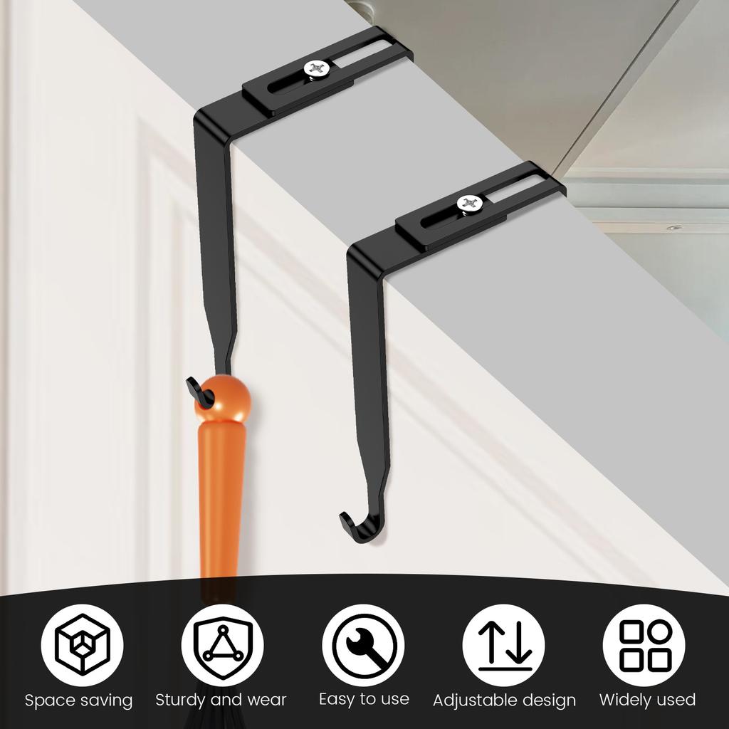 14Pcs Over The Door Hook Adjustable Cubicle Metal Hanger Home Clothes Towels Storage Kitchen Bathroom Universal Cubicle Hooks