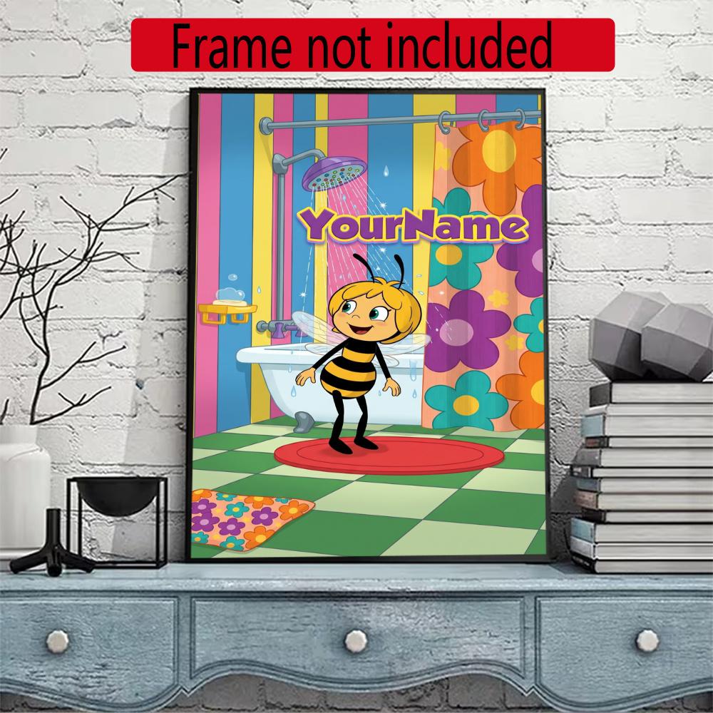 Biene Maja Customize Your Name Diamond Painting Round Diamond Diy Frameless Holiday Artwork Suitable For Home Office Wall Decoration