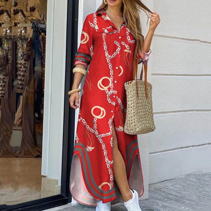 GMXIA Damenmode Sommer Frühling Langarm POLO-Ausschnitt Freizeitkleider