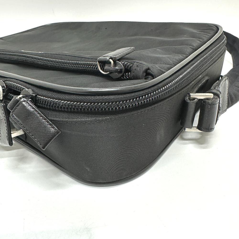PRADA V147S triangle plate 2WAY Shoulder Bag Briefcase Business bag Nylon Black