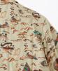 OUTSTANDING Hawaiian Open Collar Half Shirt Surfing_Beige