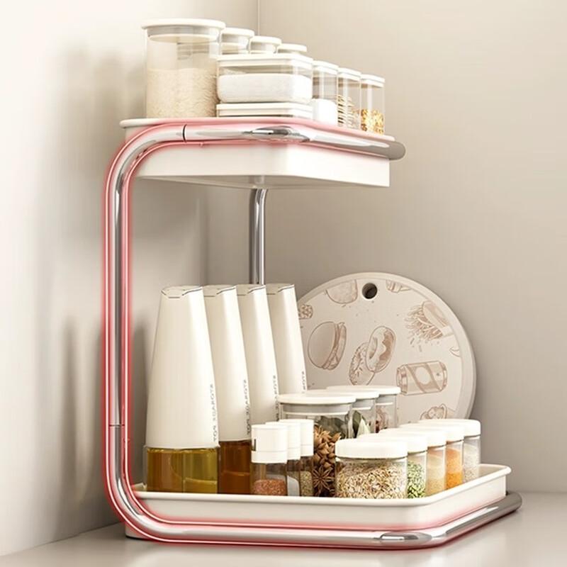 MUYA 2-Tier Modern Carbon Steel Countertop Spice Rack