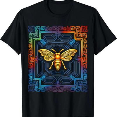 Bee Mandala Animal Graphic Art Bee T-Shirt