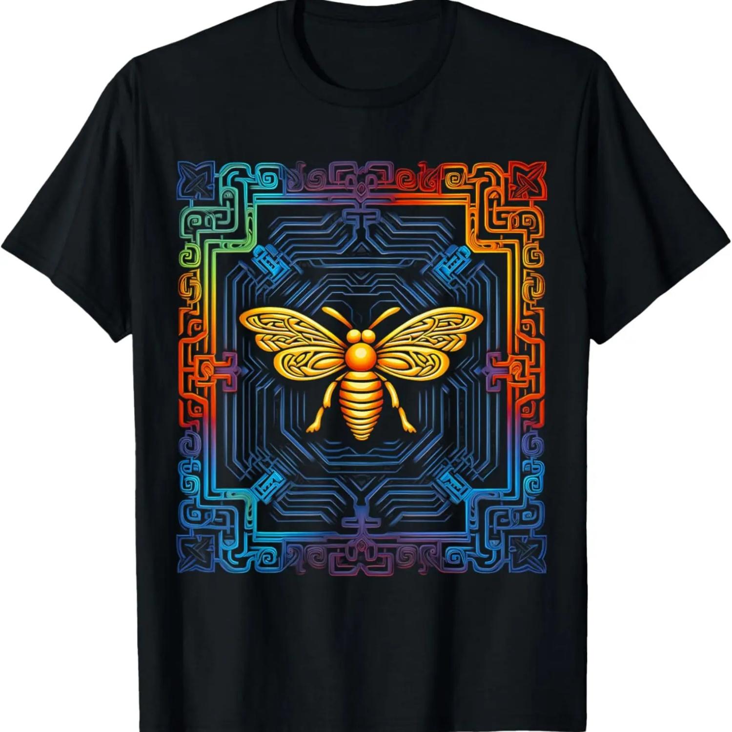 

Bee Mandala Animal Graphic Art Bee T-Shirt XXXXXL чёрный