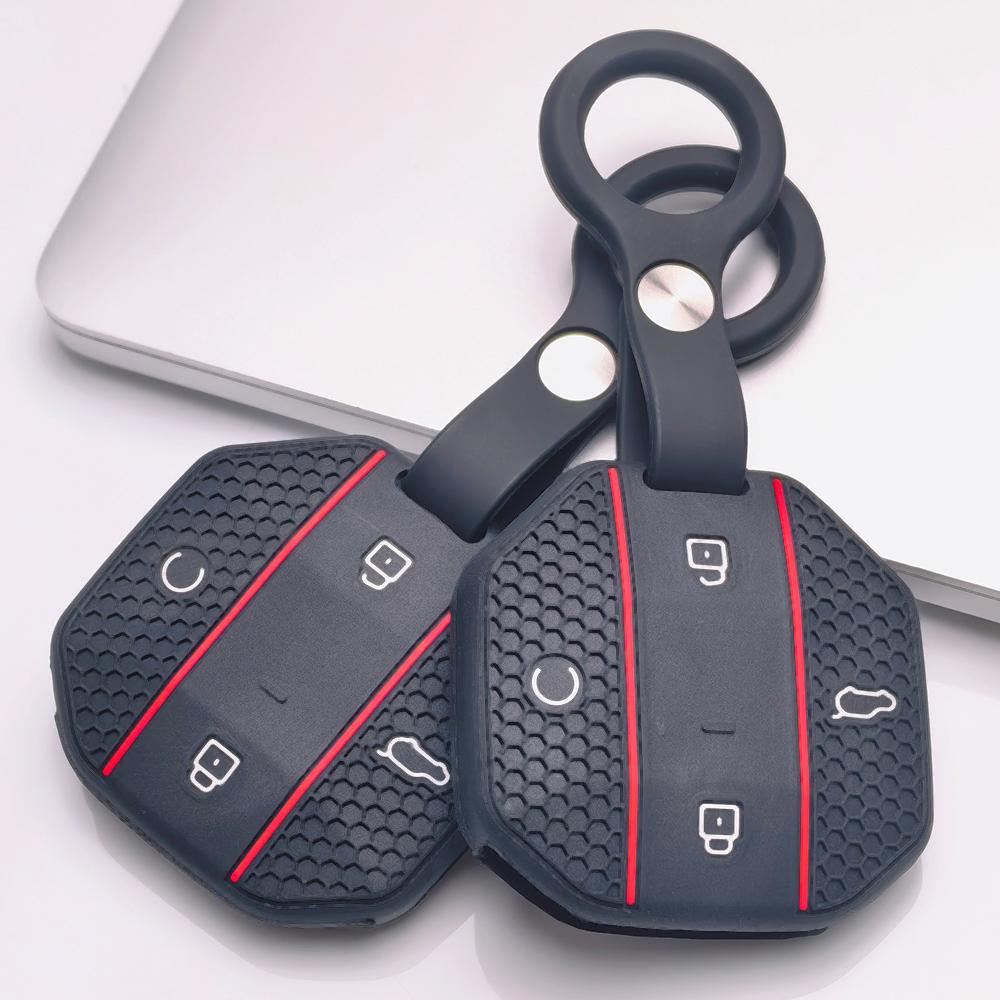 Honeycomb Car Key Cover for Chery JETOUR Freedom Traveler Tiggo 7 Pro Arrizo 8 OMODA 5 with Keychain Honeycomb Texture Racing Stripe Key Fob Protector