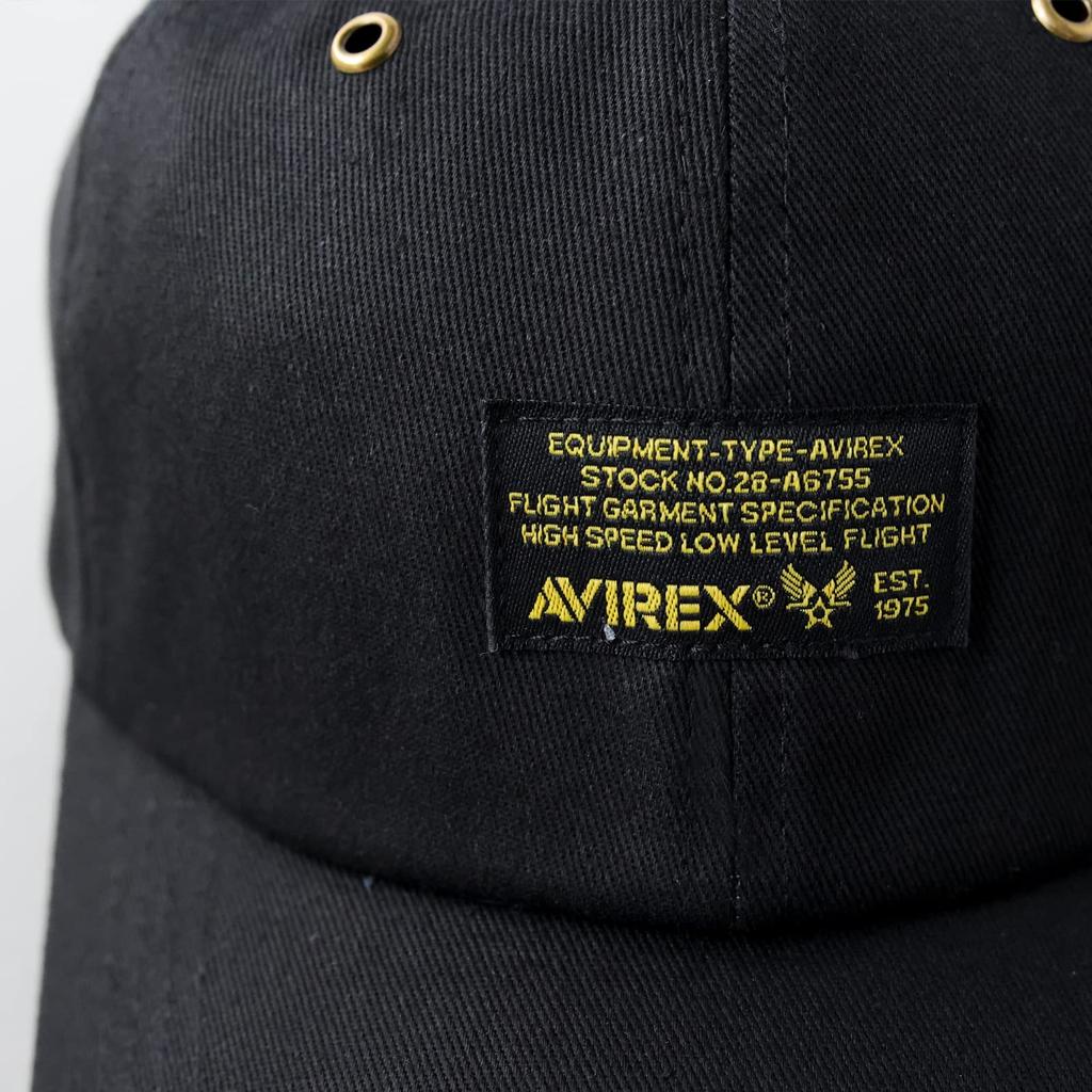 AVIREX Men's Military Tag 6-Panel Baseball Cap, Black