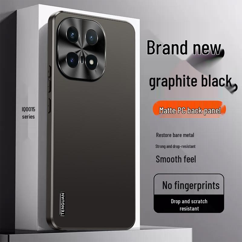 IQOO15 Frosted Metal Lens Frame Case: Sleek, Full-Coverage, Anti-Drop Protection for Men.