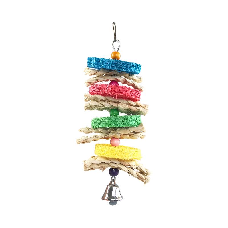 Straw Woven Chewing Toys & Decorative Hanging String for Bird Cages