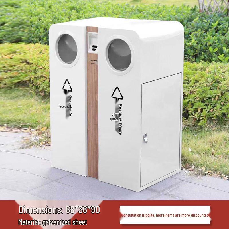 Outdoor Stainless Steel Waste Sorting Bin