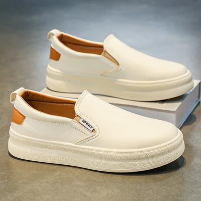 Fashion Italian Men Casual Leather Shoes Thick Bottom Antiskid Men Loafers Brand Minimalist Shoes Outdoor Walking Driving Lazy Shoes