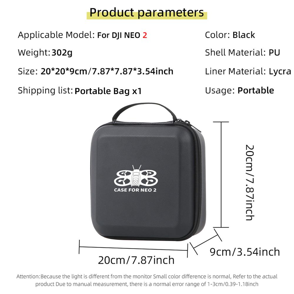 Anti-Scratch Dustproof Storage Handbag for DJI Neo 2 Hard Shell Portable Travel Case Drone Accessories Organizer