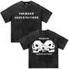 Forward Observations Group Doppel Schädel Gewaschene T-Shirts Mode Vintage Gothic Stil T-Shirts Herren Baumwolle Übergröße Männliches T-Shirt