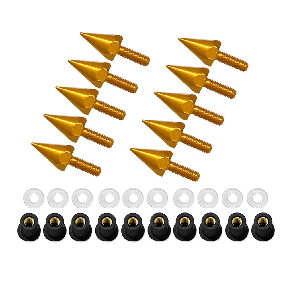 Windshield Wind Screen Spike Bolts M5 Screws Nuts Motorcycle Modification AccessoriesGold