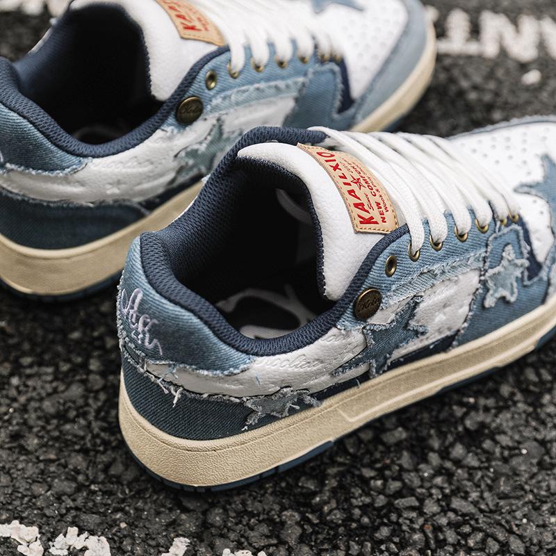 Pantofi Casual din Denim pentru Bărbați Guochao tip Skate - Versatili și Trendy