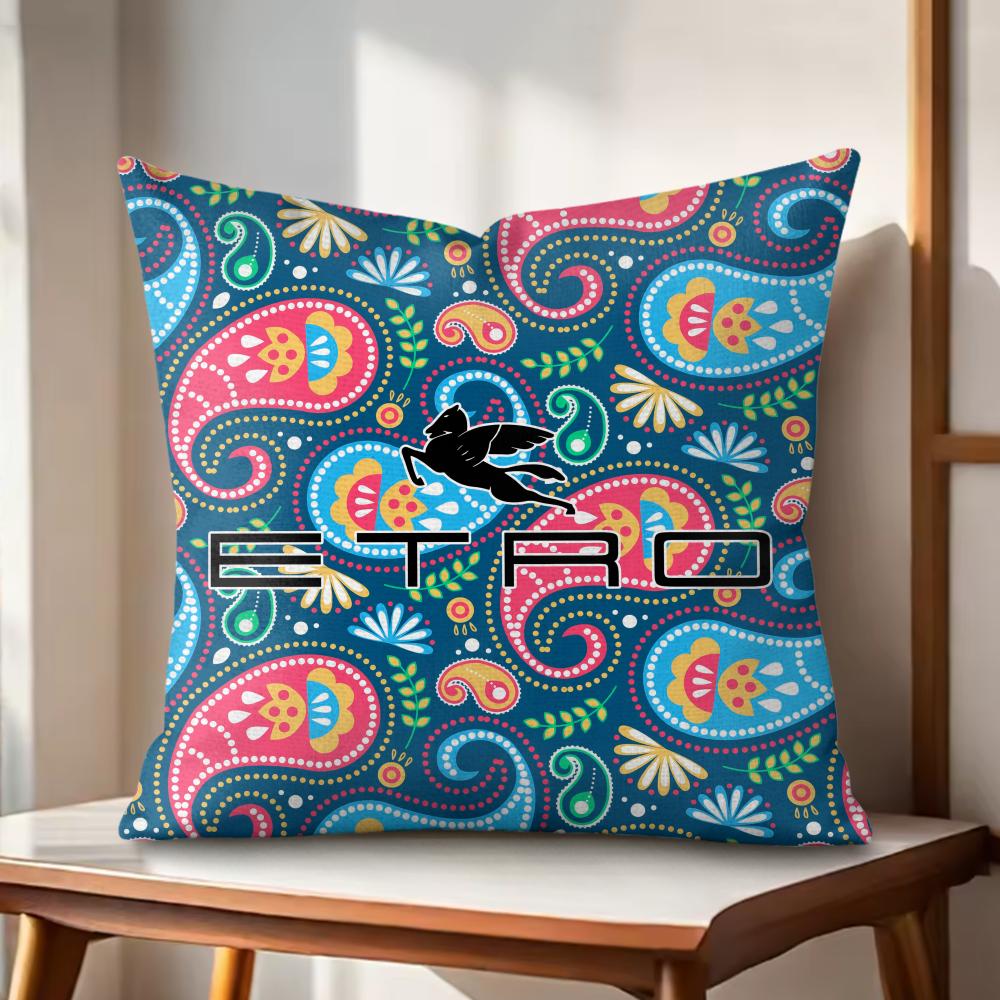 Fashion Design EEtroS Cushion Cover Natural Linen Organic Fabric DoubleSided Printing Couch Pillow Covers Home Decor