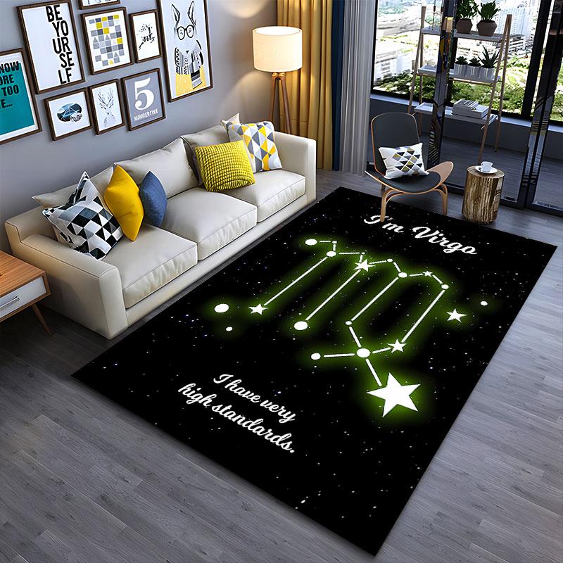 Virgo Constellation Starry Design suitable as a non-slip mat for the living room or bedroom sofa