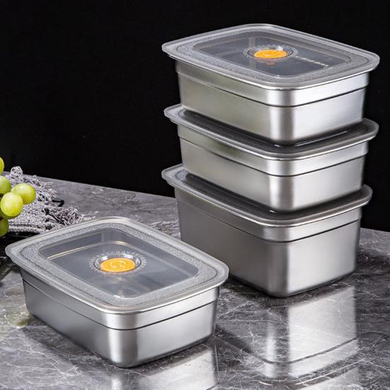 Yousheng Stainless Steel Food Box with Leak-Proof Lids Stackable Metal Snack Box Refrigerator Dishwasher Safe Bento Box