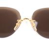 Excellent Cartier Sunglasses Rimless Two-Point Brown Gold Mens Used