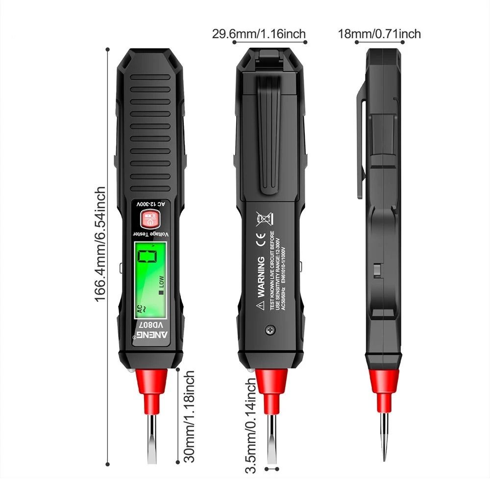 Non-Contact Voltage Detector LCD Display Voltage Tester Pen NCV Continuity Meter Electrician Tool