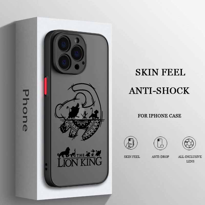 Cute The Lion King For iPhone 17 Air 16E 16 15 14 13 12 11 8 7 Mini Pro Max Plus Frosted Translucent Soft Phone Case