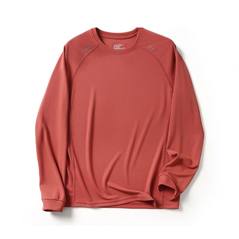 Niaojia Outdoor Sports Quick-Drying Breathable Mesh Long-Sleeved T-Shirt Men's Running Fitness Base Shirt Export Men's T-Shirt
