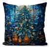 New Christmas Pillowcase Snowman Print Pillowcase Blue Glass Christmas Decoration Pillowcase