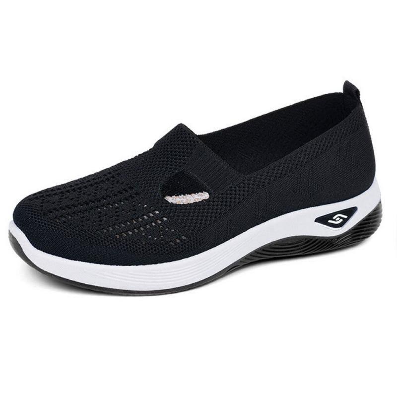 

Туфли женские ранняя осень новые однотонные туфли на мягкой подошве удобные на одной педали легкие повседневные сетчатые туфли дышащие женские туфли 35