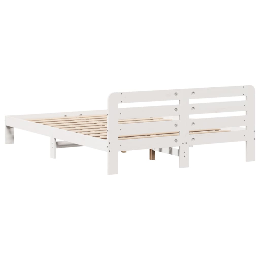 Solid Wood Bed without Mattress White 150x200 cm Pine Wood