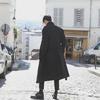Men's Korean Style Long Woolen Windbreaker Coat
