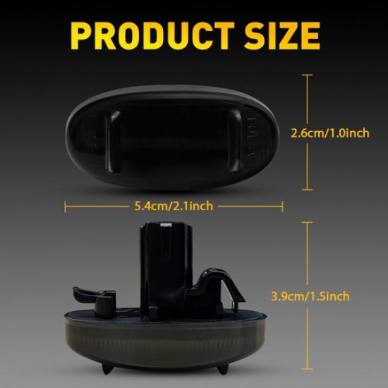 Smoked Lens 4pc White LED Side Marker Lights For 2011- Ford F-450 Super Duty