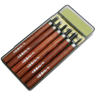 Yoshiharu Çatal Bıçak Takımı Premium Çelik Yoshiharu Oyma Seti 6 Parça Plastik Bıçaklar, Kılıf, HP-6