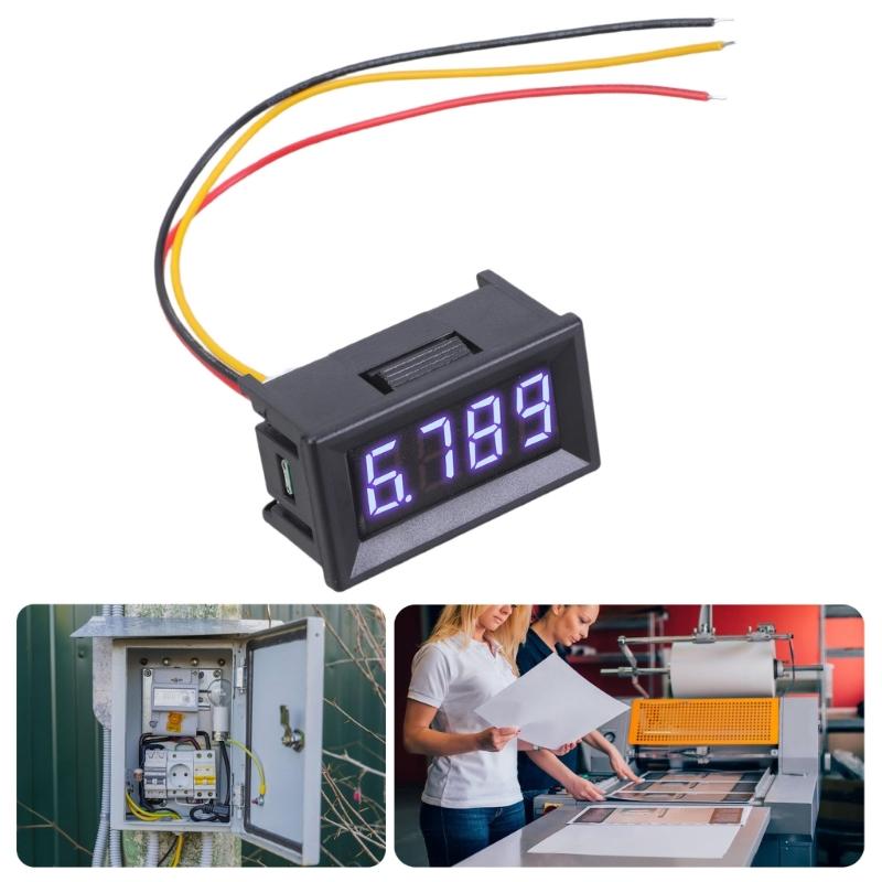 Digitales Voltmeter 0-100V Spannungsmesswerkzeug 0,36 Zoll LED-Anzeige 3-Draht 4-stelliger Spannungstester Spannungsanzeige
