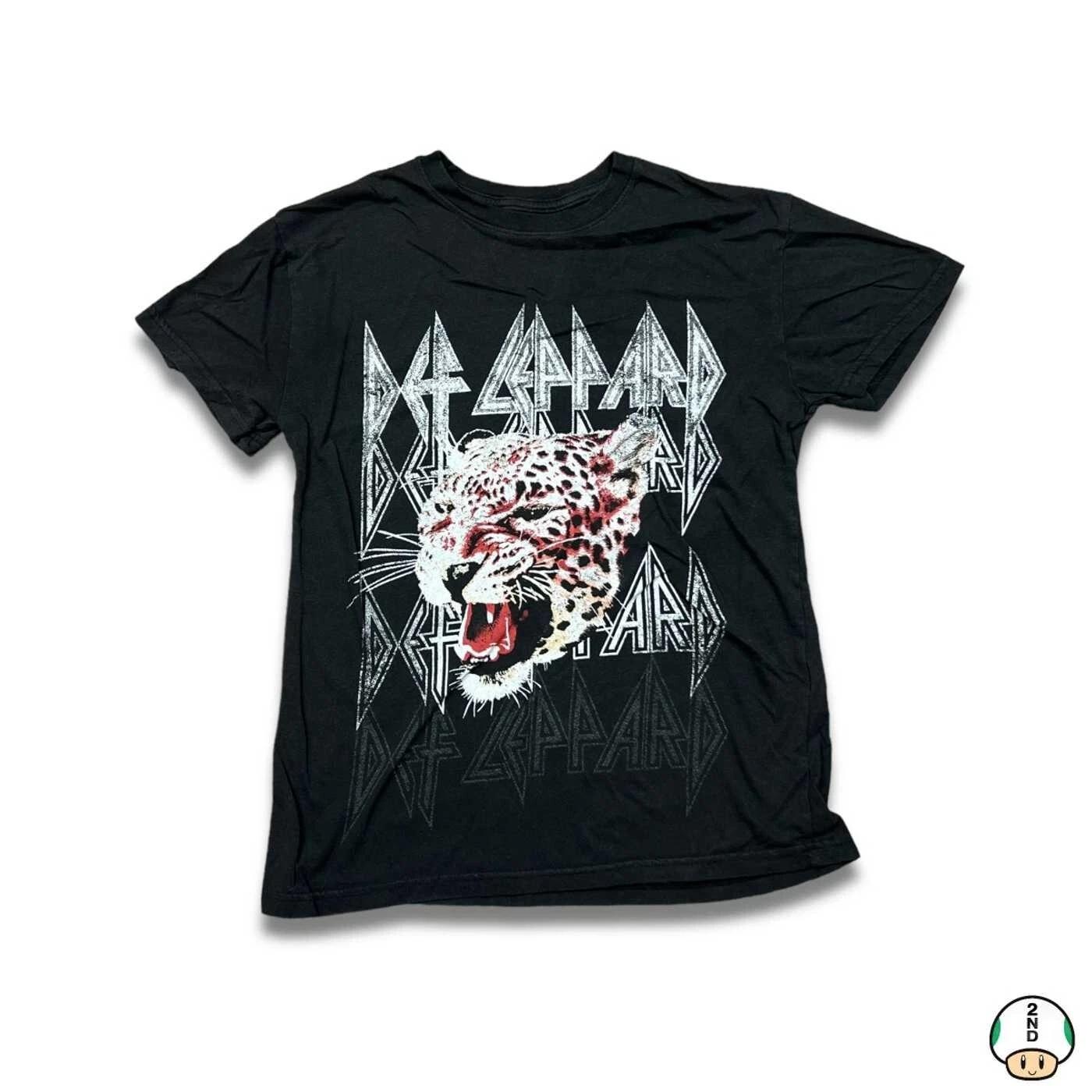 2021 Def Leppard T Shirt Mens Medium Black Graphic Rock Band Short Sleeve Tee L