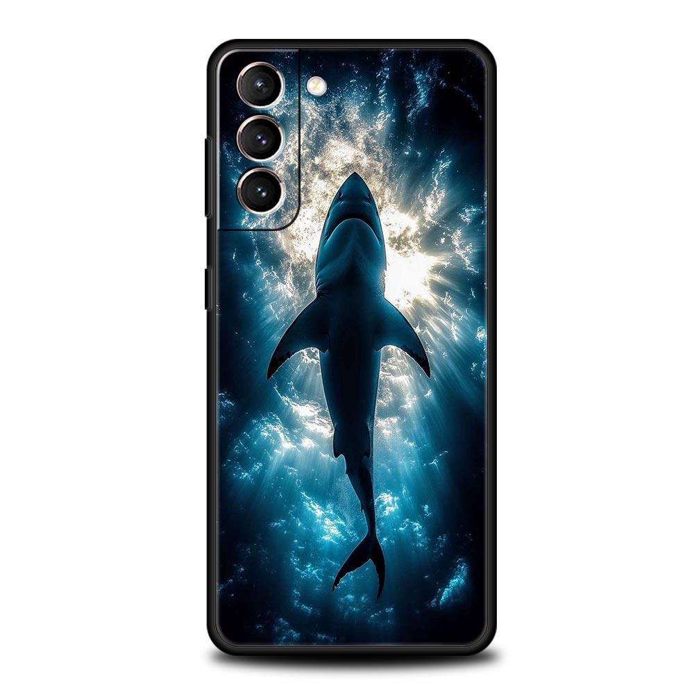 Phone Case For Samsung Galaxy S25 Edge S24 S23 S22 S21 Ultra S20 FE 5G S10 S10E S9 Plus Soft TPU Cover Shark