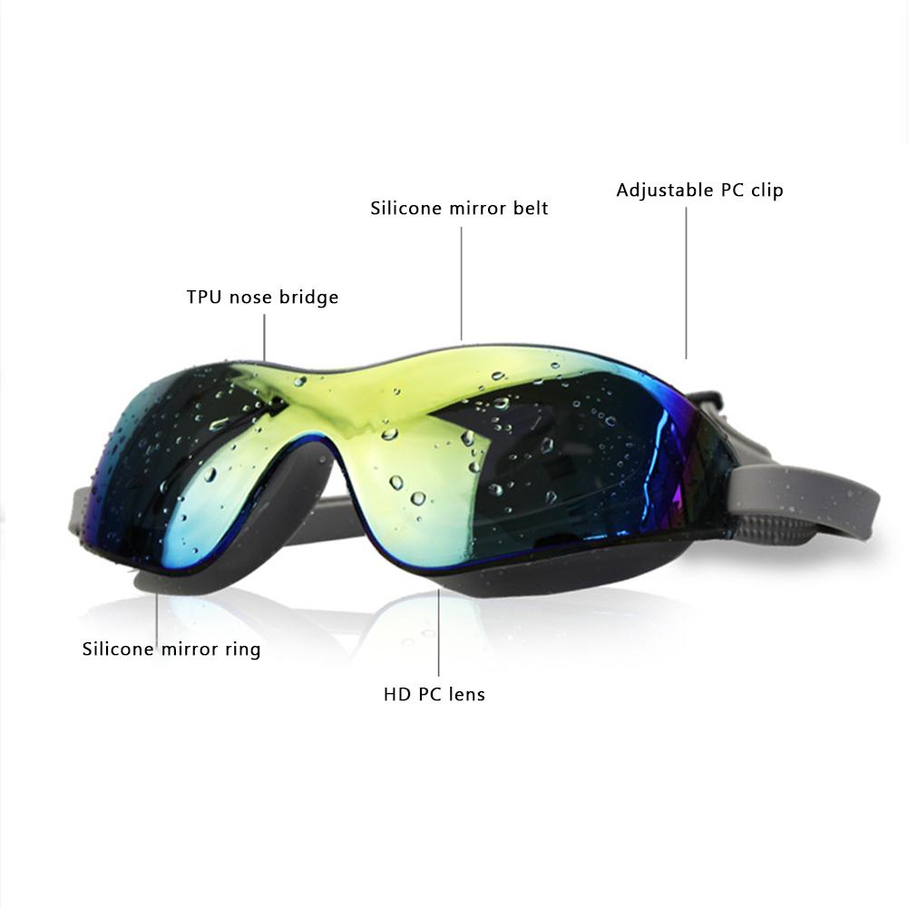 Fashion Swimming Goggles, Adjustable Buckle Anti-fog Transparent Lens Lens, Male Men and Women