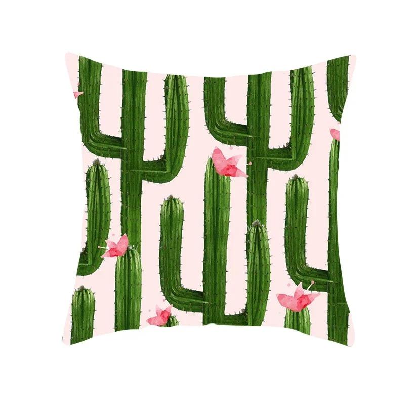 Exotic Plants And Floral Pattern Double-Sided Printed Pillow Cover Short Plush Suitable Living Room Bedrooms Throw Cushion Cover