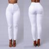 Women Skinny Trousers Slim Fit Solid Color Pants Cotton Blend High Waist Casual Trousers for Office Street Party Dating