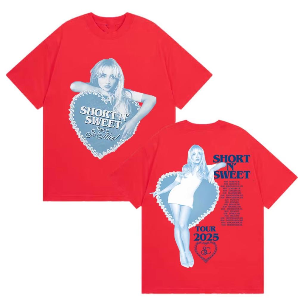 Sabrina Carpenter Tour 2025 Print TShirt Short N Sweet Aesthetic Clothing Mens Womens Tshirts Summer Cotton Tops T Shirts