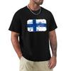 Finland Grunge Flag TShirt Casual Soft Cotton Short Sleeve Tee