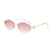 New Retro Metal Frameless High-end Sunglasses for Men and Women Fashion Trendy Outdoor Sunscreen Sunshade Glasses