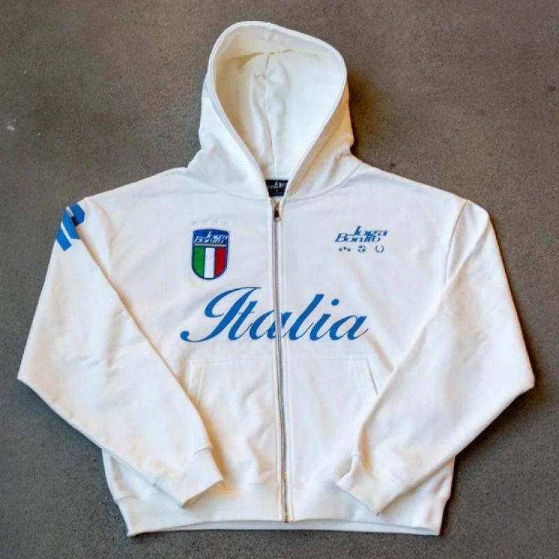 Youth Streetwear Hooded Zip-Up Sweatshirt With 3D Letter Print Loose Fit Long Sleeve Casual Pullover Teen Boys