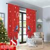 2pcs 2D Flat Printing Merry Christmas Popular Curtains Merry Christmas Snowman Cardinal Bluebird 100% Polyester Fabric Without