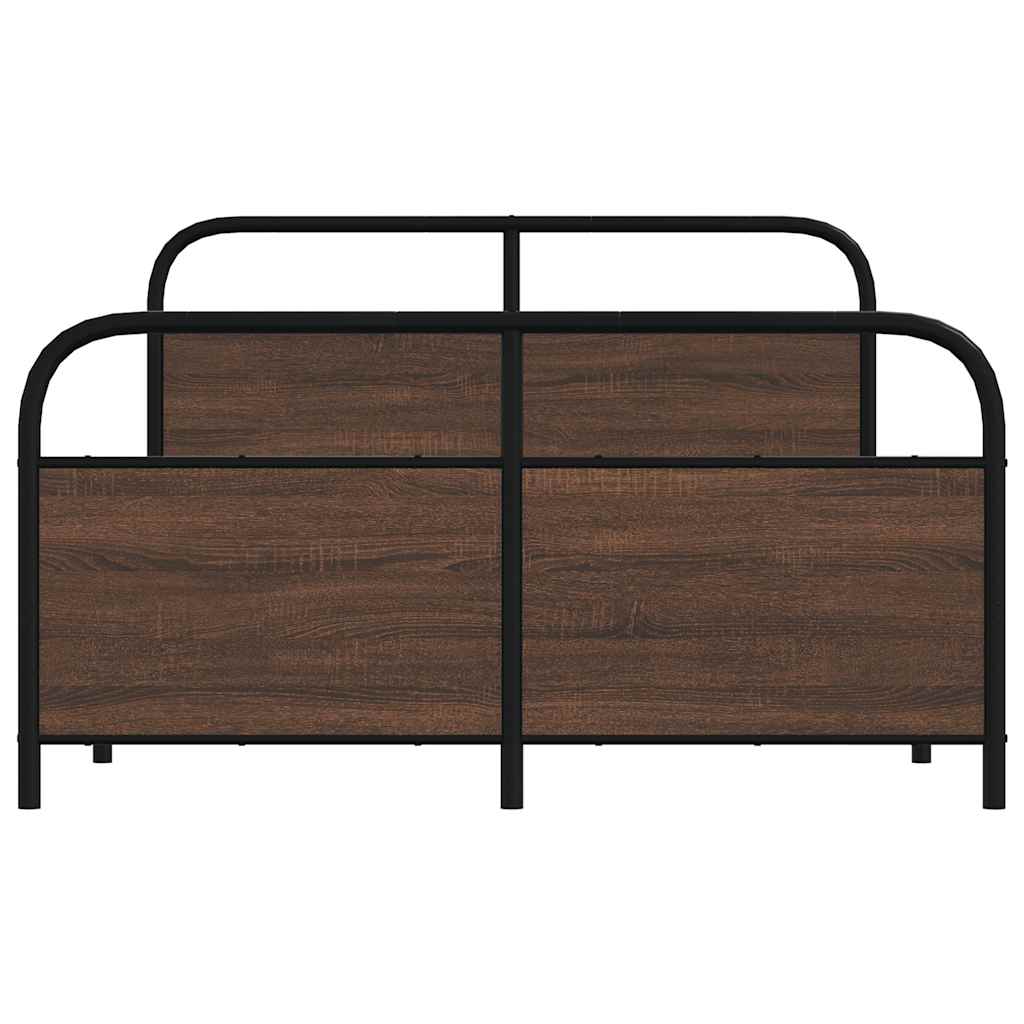 Bed Frame without Mattress 120 x 190 cm Brown Oak Look