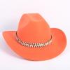 Popular European and American Fashion OL Style One-word Cowboy Hat Men's and Women's High-end Top Hat Jazz Hat Felt Hat