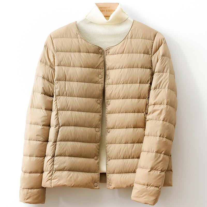 New national standard down liner light down jacket women's short collarless autumn and winter thin white duck down light inner wear