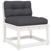 VidaXL Salon de Jardin avec Coussins 5 pcs, Sièges de Patio, Ensemble de Meubles, Mobilier de Terrasse Extérieur, Blanc Bois 3217001