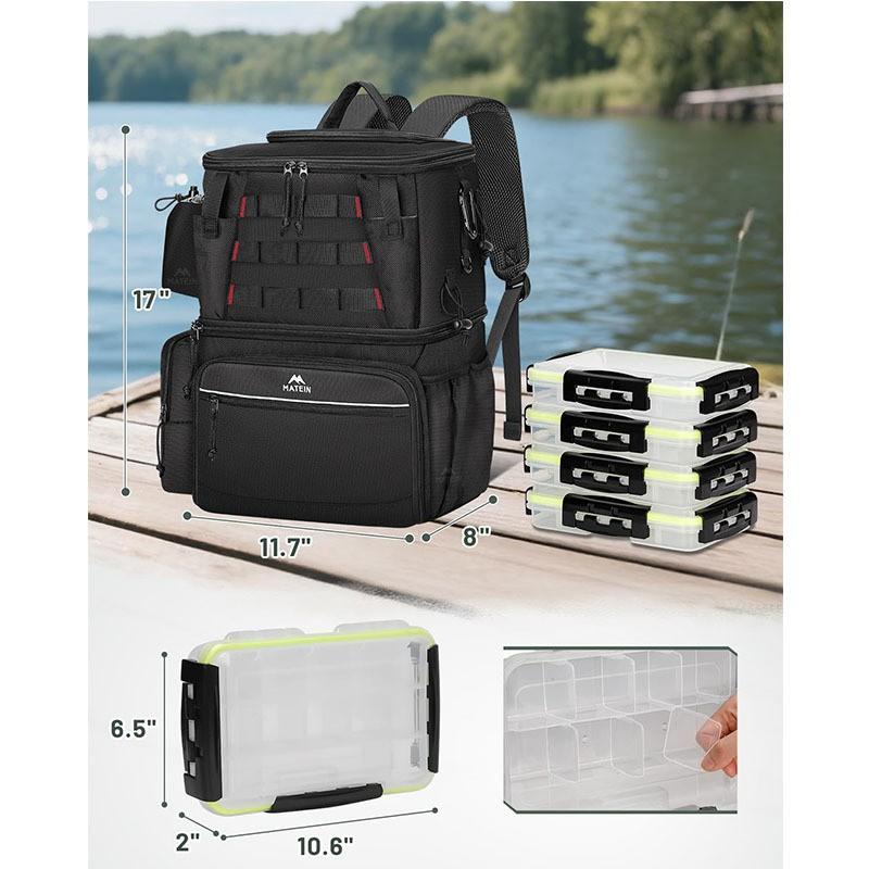 Large Capacity Waterproof Oxford Fabric Fishing Backpack Sea Gear Bait Rods Reels Accessories