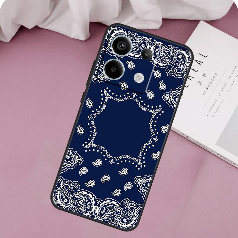 Blue Bandana Case For Xiaomi Redmi Note 14 13 12 11 10 9 15 Pro Plus Redmi 15 10C 12C 13C 15C 14C Cover
