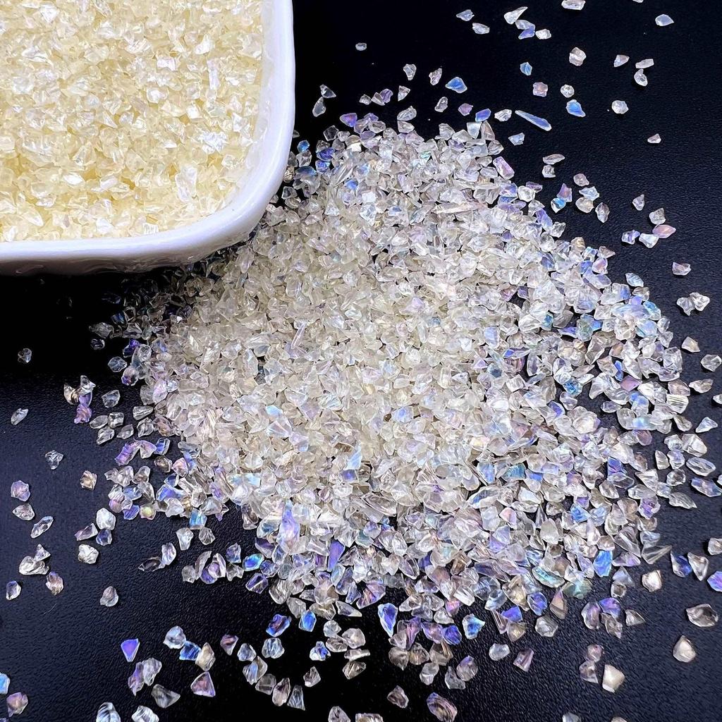 Relleno de Fragmentos de Vidrio Flash AB Brillante en Vivo para Marco de Fotos DIY y Decoración de Uñas