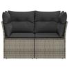 VidaXL Canapé de Jardin 2 Places avec Coussins, Siège avec Housse, Meuble de Terrasse Patio Balcon Cour Extérieur, Gris 366137